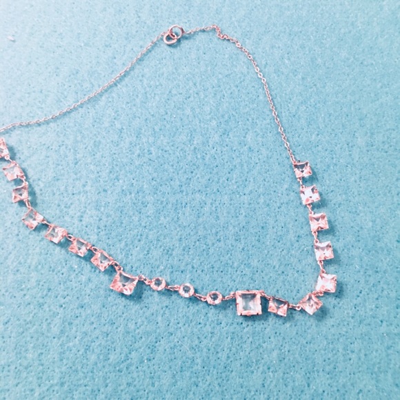 Vintage Diamond Short Sterling Silver Necklace 16” - Picture 4 of 8